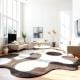 Handcrafted Brown Abstract Organic Living Room Rug